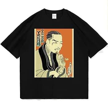 Amazon.co.jp: BADHOP YZERR ワイザー 浮世絵 Tシャツ ブラック
